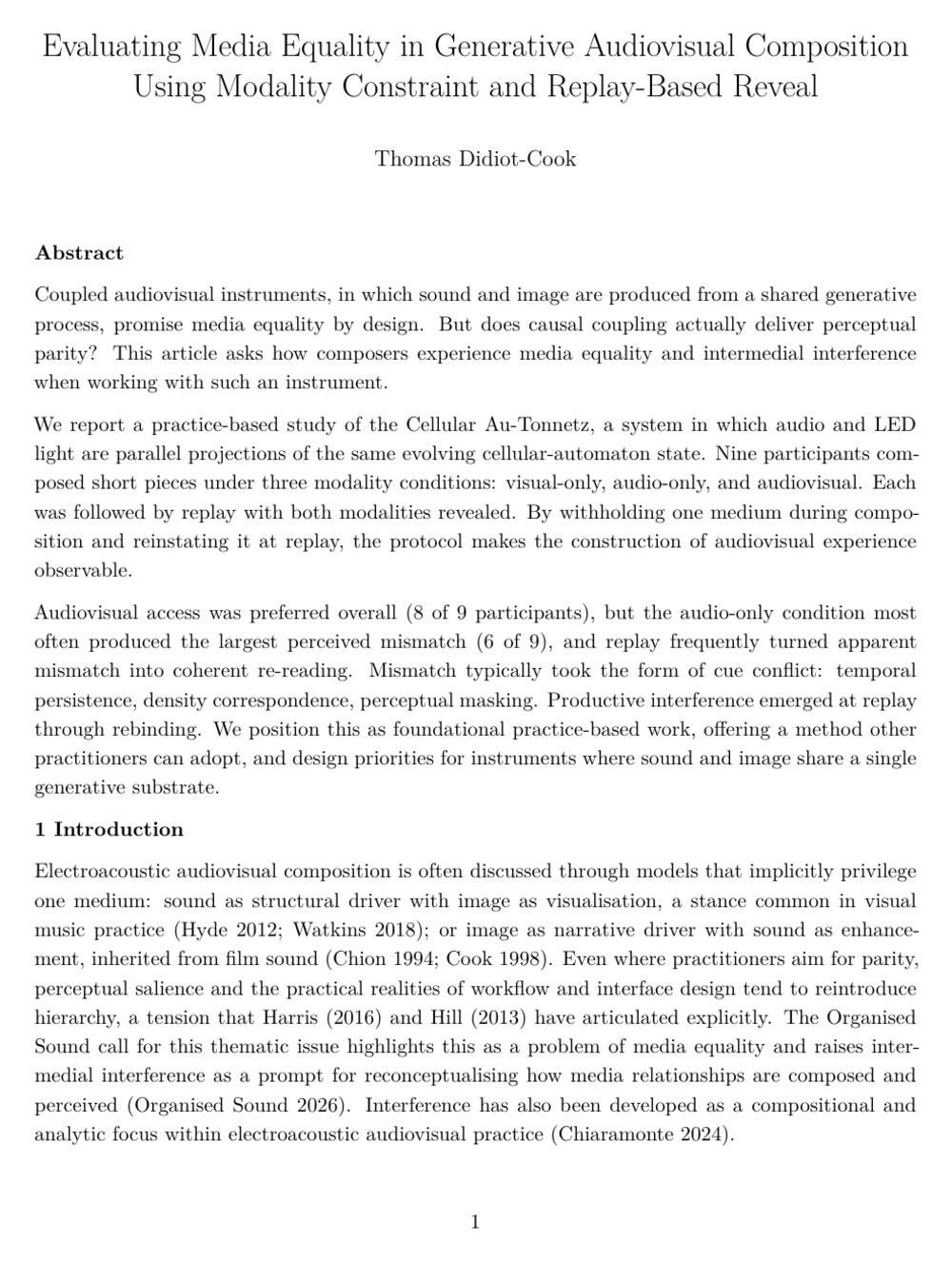 Organised Sound 2026 paper